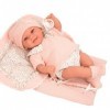 Arias Poupée avec poids Elegance 35 cm Bébé Rose Fleurs avec Couverture 60727