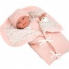 Arias Poupée avec poids Elegance 35 cm Bébé Rose Fleurs avec Couverture 60727