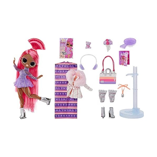 Mermaze Mermaidz- LOL OMG Sports Poupée Mannequin Skate Boss – Reine du Patinage avec 20 Surprises & Accessoires – À Collecti