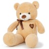 YunNasi Ours en Peluche Géant Nounours Grand Doudou Teddy Doux Ours L 80CM Marron Foncé Cadeau pour Enfants et Amie