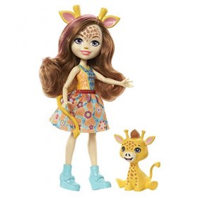 Enchantimals coffret Savane Ensoleillée 4 mini-poupées Griselda, Gabriela, Zadie, Ofelia et leurs figurines animales, jouet e