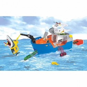 Dickie Toys 203779001 – Shark Attack Bateau de Sauvetage + Véhicule de Die-Cast, lumière et Son, Rampe de Lancement, Multicol