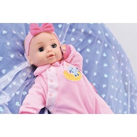 Dimian 81806 BD348D Poupée Bambolina Parle 50 Mots en Allemand avec Bavoir, env. 34 cm