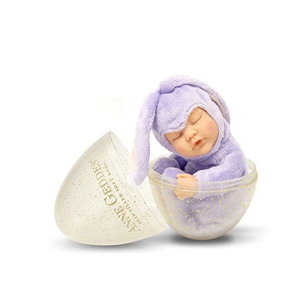 Anne Geddes 579351 Poupée Baby Bunny Violet 22,9 cm – Collection Glitter Egg