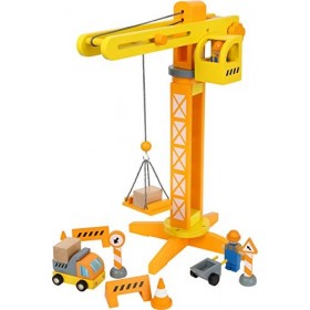 Small Foot Grue de Chantier, Jeu pour Enfants en Bois, à partir de 3 Ans, 12007