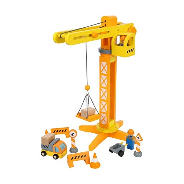 Small Foot Grue de Chantier, Jeu pour Enfants en Bois, à partir de 3 Ans, 12007