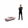 Greenlight Collectibles- Cadillac 1 64 1955 Véhicule Miniature + Figurine Elvis Presley, 29898-18, Noir, Echelle 1/18