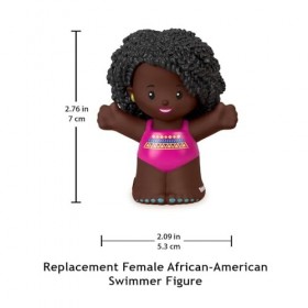 Figurine de nageuse afro-américaine de rechange pour Fisher-Price Little People Playset – HGP70 ~ Inspiré par Barbie You Can 