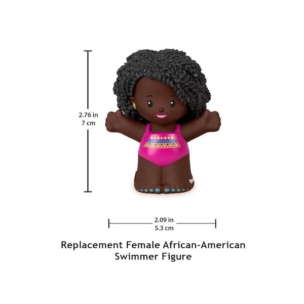 Figurine de nageuse afro-américaine de rechange pour Fisher-Price Little People Playset – HGP70 ~ Inspiré par Barbie You Can 