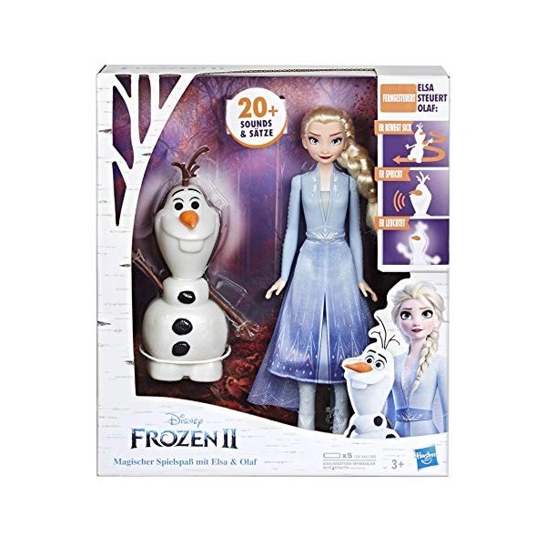 Disney, Elsa et Olaf, Lift Elsas Arms Olaf bouge, parle et sillumine avec le film Disney La Reine des neiges 2 - Jouet pour