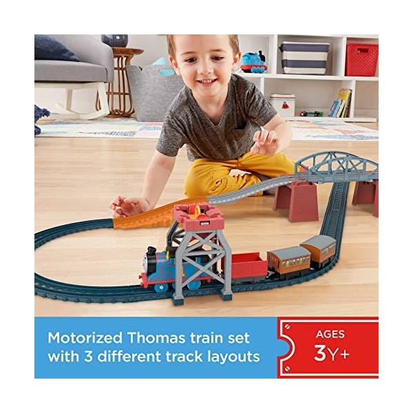 Fisher-Price Coffret 3-en-1 Thomas et ses Amis avec locomotive motorisée Thomas et voitures de passagers Annie et Clarabelle,