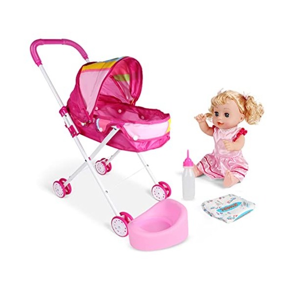 Landau pour poupées Landau pour poupée Poussette pour poupée Poussette pour bébé Poussette pour poupée Pliable Coffret Cadeau