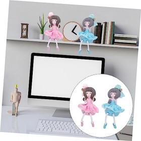 ifundom 4 Pcs Cadeau Ornements Figurines Poupée Fées Suspendues Résine Pieds Décor Bas Assise Mini Peluches Micro Bleu Bureau