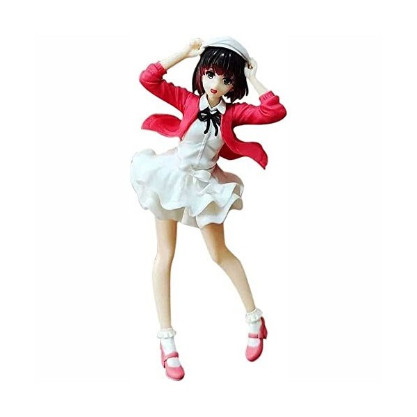 POMONO Figurine Ecchi Figurine Waifu Megumi Kato Manteau en Tricot Rouge VER. Posture Debout modèle de poupée Mignon décor Pe