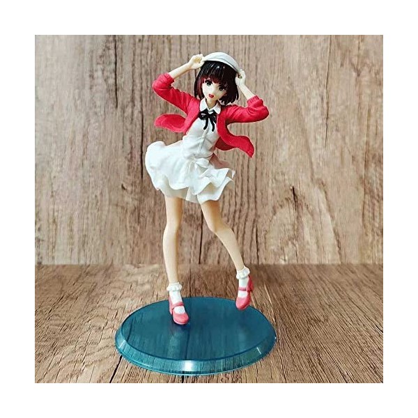 POMONO Figurine Ecchi Figurine Waifu Megumi Kato Manteau en Tricot Rouge VER. Posture Debout modèle de poupée Mignon décor Pe