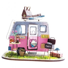 Totority Modèle De Maison Miniature Bricolage Maison en Bois Maison De Poupée Artisanat Cadeau Suite Fait À La Main Faites-Le