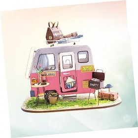 Totority Modèle De Maison Miniature Bricolage Maison en Bois Maison De Poupée Artisanat Cadeau Suite Fait À La Main Faites-Le