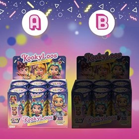 KOOKYLOOS Party Time Series – Poupée surprise à collectionner avec accessoires de mode, chaussures, robes et jouets avec 3 ex