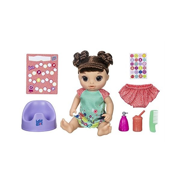 Baby Alive Potty Dance Baby Poupée parlante avec Cheveux Bruns