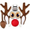 Voitures Rennes, 2022 Nouveau Decoration Noel Voiture Costume Rudolph en Peluche Set pour Noël, Deco Noel Voiture avec Bois, 