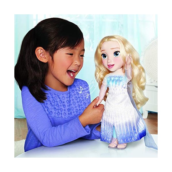 Disney Poupée Elsa La Reine des Neiges 2 Magic in Motion - avec Une Robe Lumineuse et des Cheveux Longs pour Plus de Jeu