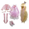 Set of Fashion Clothes Wigs Shoes Socks Accessories Full Set for 1/3 21-23inch 60cm BJD Dolls Blanche 
