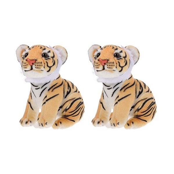 Toyvian 2 Pièces Poupée De Tigre De Simulation Jouet Figurine Peluche Mignon Jouet De Couchage pour Bébé Tigres en Peluche Ca