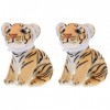 Toyvian 2 Pièces Poupée De Tigre De Simulation Jouet Figurine Peluche Mignon Jouet De Couchage pour Bébé Tigres en Peluche Ca