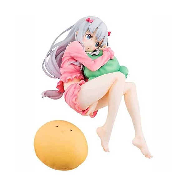 POMONO Waifu Figure Anime Figure Eromanga Sensei Izumi Sagiri 1/7 Pyjama VER. Position couchée poupée Mignonne modèle décor P