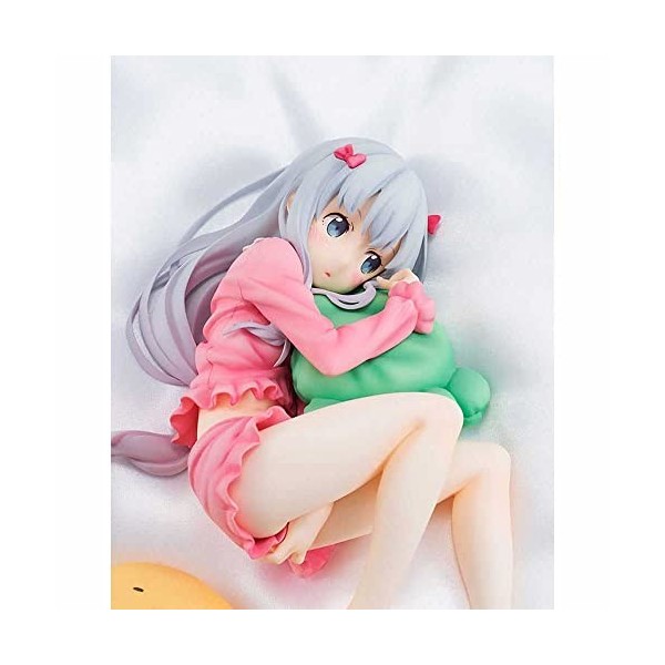 POMONO Waifu Figure Anime Figure Eromanga Sensei Izumi Sagiri 1/7 Pyjama VER. Position couchée poupée Mignonne modèle décor P