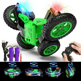 joylink RC Voiture Télécommandée, 4WD 2.4 GHz Rotation Stunt Car avec LED 1:24 RC Voiture Radiocommandee 360°Rotation Course 