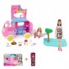 Barbie Lot Coffret Poupée Mannequin Camping-Car 2 en 1 Chelsea HNH90 + Poupée Fashionistas N°187 HBV19 , 2 Animaux, 15 Acc