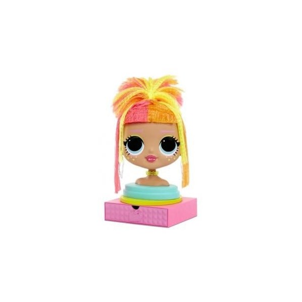 Tete a coiffer neonlicious OMG Styling Head 30 Surprises Accessoires pour lol - Poupee coiffures et Styles - Set Enfant Fille