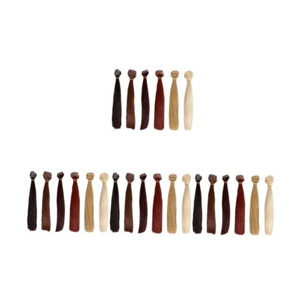 COHEALI 24 Pcs Poupée Perruque Cheveux Raides Perruque Perruque Bjd Poupées Poupée avec des Cheveux Poupée Cheveux Perruques 