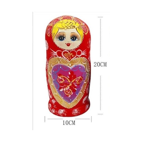 UTOQIA Poupée Russe Poupée Gigogne Poupées Gigognes 10 Pièces Matryoshka Bois Fille Jouet Empilable Poupée Matryoshka Poupées