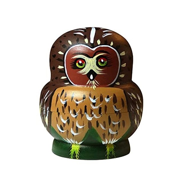 UTOQIA Poupée Russe Poupée Gigogne Hiboux Poupées Gigognes Russes 10 Couches en Bois Matryoshka Animal Stacking Doll Collecti