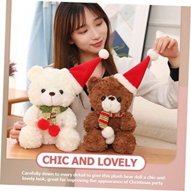 Abaodam 3 Pièces Ours De Noël Faveurs De Noël Ours Poupée Noël Ours en Peluche Petit Père Noël Animal en Peluche Enfants Cade