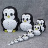 Poupee Russe 10 Pièces Mignon Animal Thème Pingouin Forme en Bois Fait À La Main Poupées Gigognes Matryoshka Poupées Pingouin