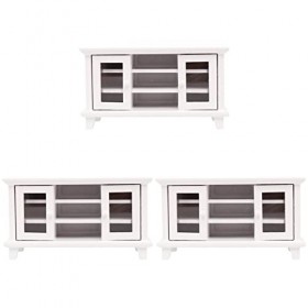 Toyvian 3 Pièces Vitrine De Maison De Poupées Vitrine Miniature Armoire Miniature Armoire De Maison De Poupée Armoire en Bois