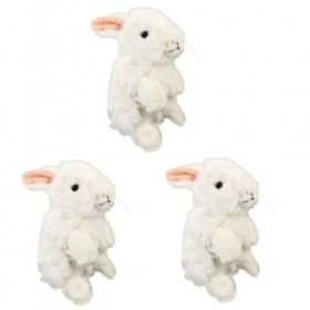 Amosfun 3 Pièces en Peluche Lapin Animaux en Peluche Poupée Lapin De Pâques Cadeaux Lapin Poupée Jouet Animaux en Peluche pou