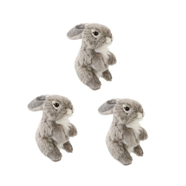 Amosfun 3 Pièces en Peluche Lapin Animaux en Peluche Poupée Lapin De Pâques Cadeaux Lapin Poupée Jouet Animaux en Peluche pou
