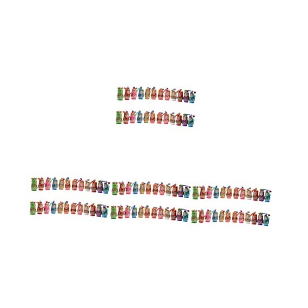 Toyvian 72 Pièces Porte-clés Matriochka Russe en Bois Pendentif Porte-clés Poupées Empilables Russes Porte-clés pour Clés De