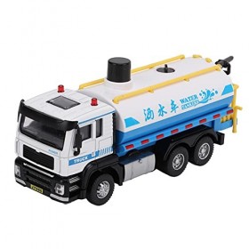 Modèle de Camion-citerne à Eau 1/50, Alliage Daluminium, Jet deau Rotatif, Son, LED, Jouets de Camion Darrosage de Jet de