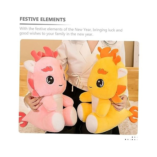 ibasenice Jouets Jaune Décor Dragon Animal en Peluche Dragon Poupée Jouet Dragon en Peluche Jouet Dragon en Peluche Poupée An