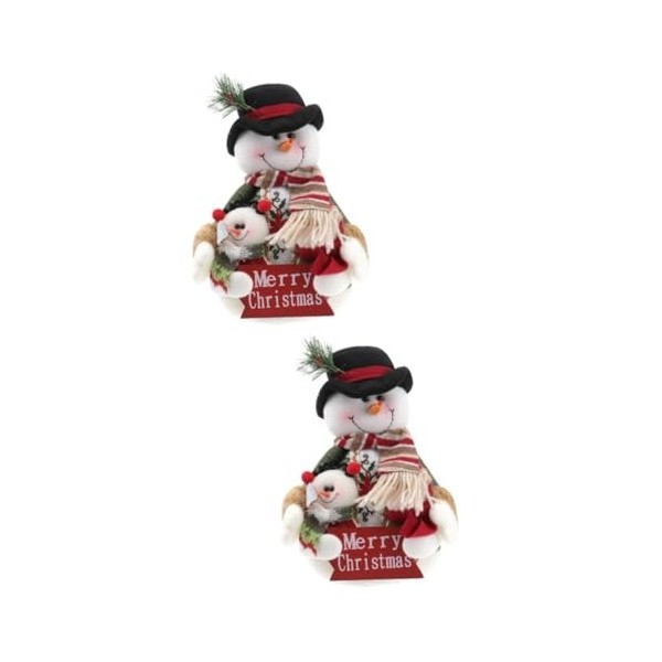 Abaodam 2 Pièces en Peluche Bonhomme De Neige Figurine Vacances Poupée Poupée De Noël Figurine Bonhomme De Neige Ornement en 