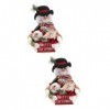 Abaodam 2 Pièces en Peluche Bonhomme De Neige Figurine Vacances Poupée Poupée De Noël Figurine Bonhomme De Neige Ornement en 