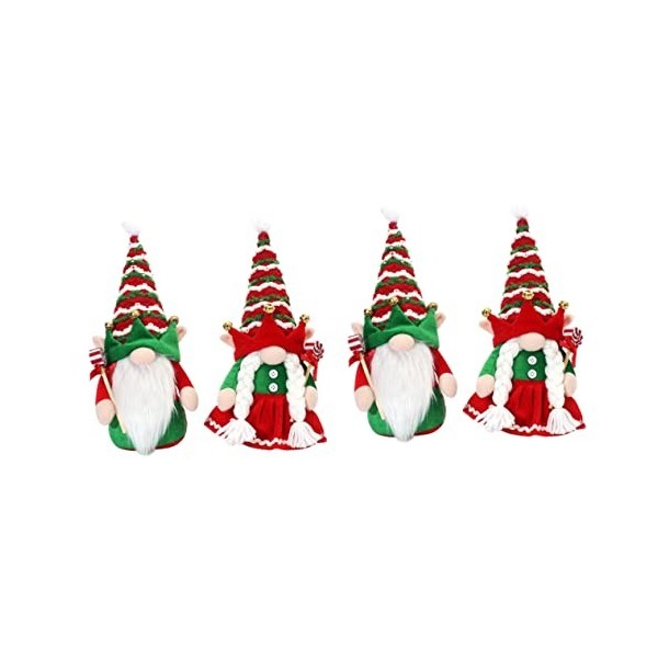 Didiseaon 4 Pièces Poupée Elfe Adorable Décor De GNOME Gnomes Tomte Suédois Ornement De Poupée De Noël Poupées De GNOME De No