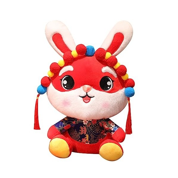 ibasenice 2 Pièces Année du Lapin en Peluche Poupée Lapin Mascotte Jouet Cadeau du Nouvel an Faire Semblant De Jouer Aux Anim