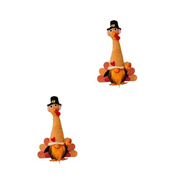 Amosfun 4 Pièces Dinde Naine Décorations dautomne Décor De Bureau Décor dautomne Poupée GNOME De Bureau Poupée GNOME Récolt