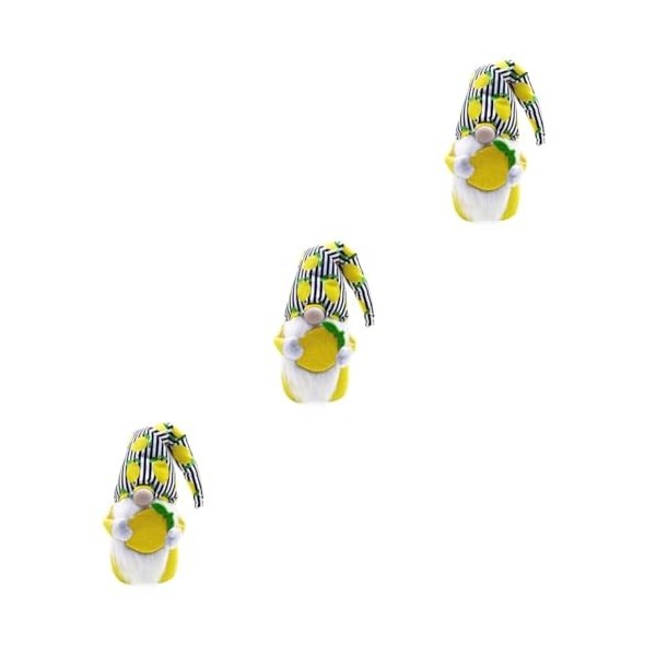 Abaodam 3 Pcs Citron sans Visage Vieil Homme GNOME en Peluche Poupée Printemps Été GNOME Dessin Animé en Peluche Poupée Décor